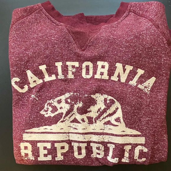 California Republic Bear M Maroon crewneck Sweatshirt vintage style,distressed - Picture 2 of 12
